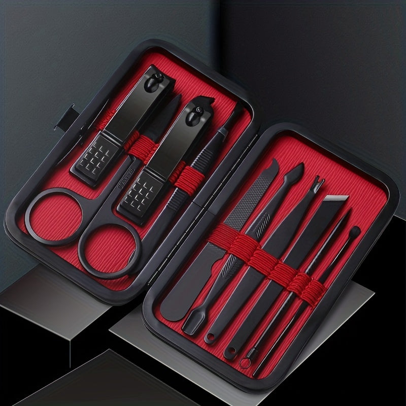 10pcs Black Nail Clippers Kit