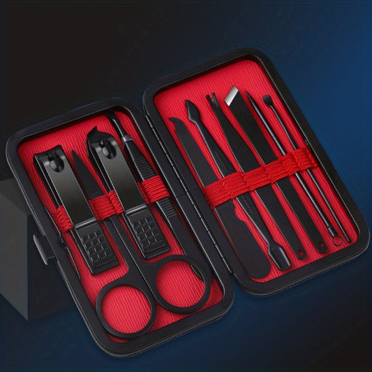 10pcs Black Nail Clippers Kit
